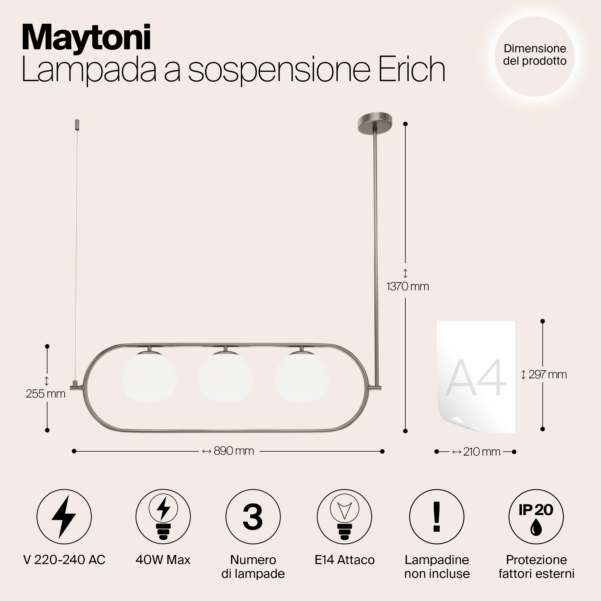 Дополнительная картинка Подвесной светильник Maytoni MOD221PL-03N