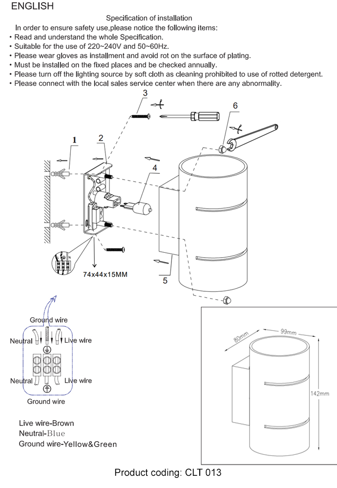 Дополнительная картинка Бра Crystal Lux CLT 013 BL Crystal Lux 1401/441