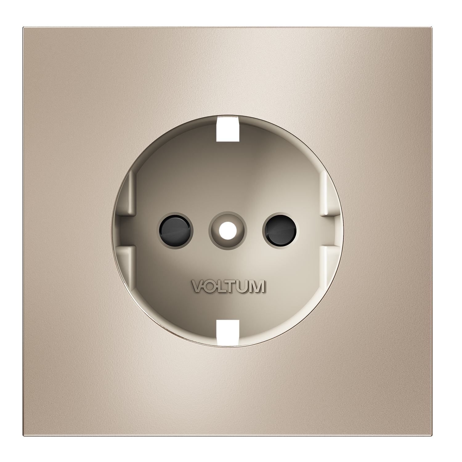 Накладка для розетки с заземлением и защитными шторками, S70 Metal (платина) 