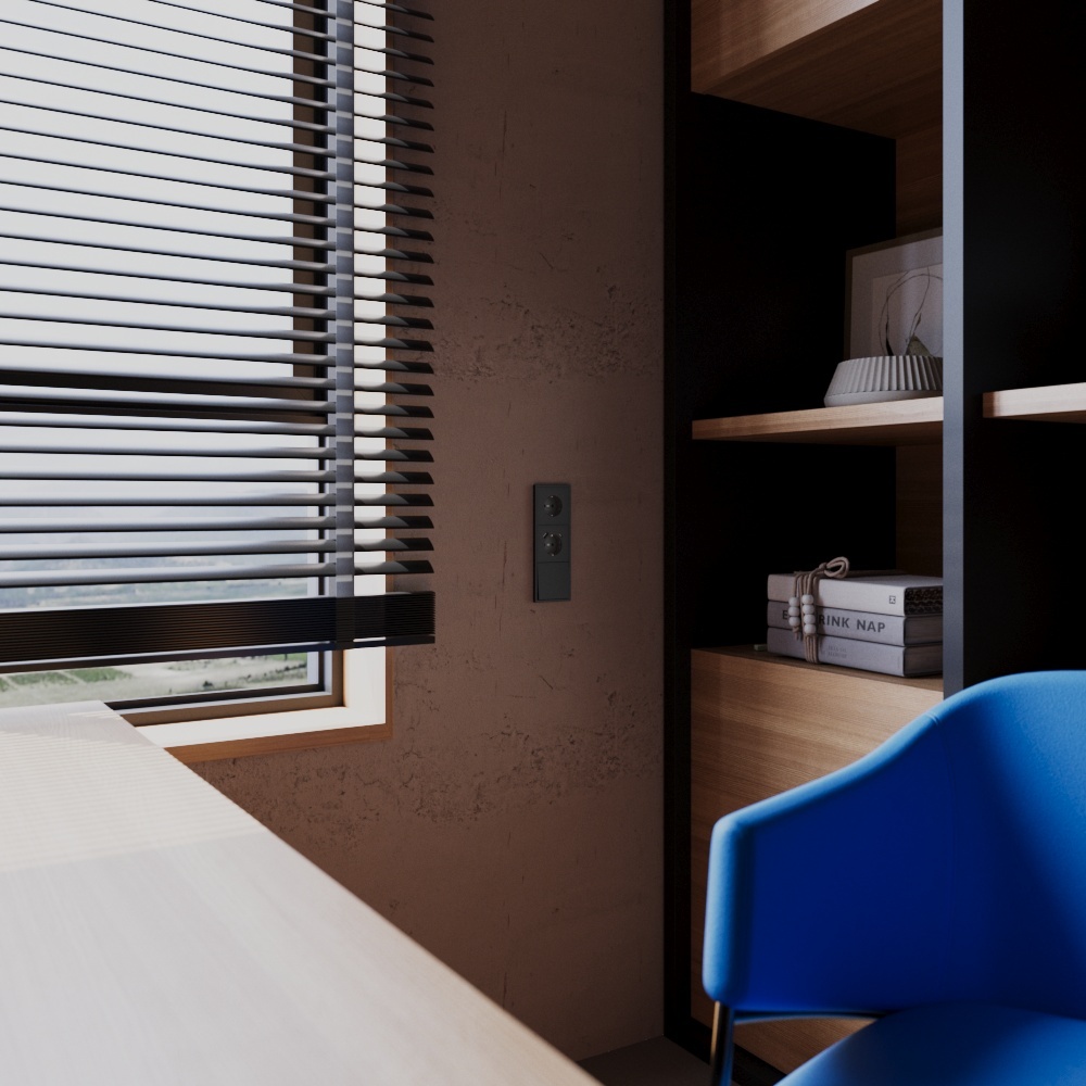 Картинка Клавиша для выключателя/переключателя одноклавишного, S70 Metal (антрацит)