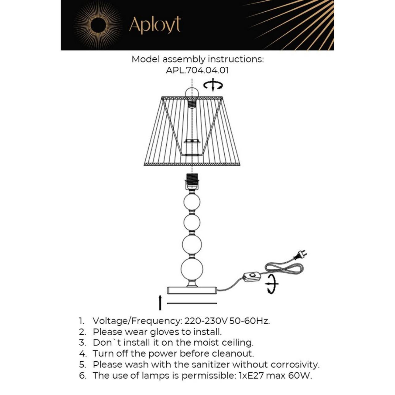 Картинка Настольная лампа Aployt Gaell APL.704.04.01