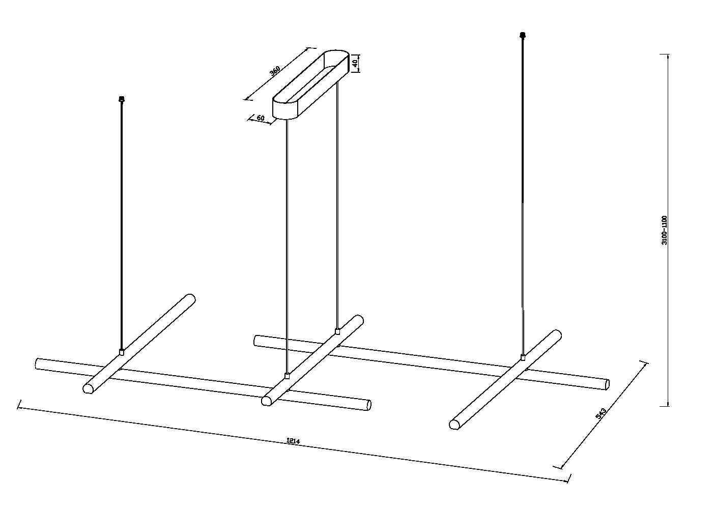 Дополнительная картинка Подвесной светильник Maytoni MOD278PL-L50G3K