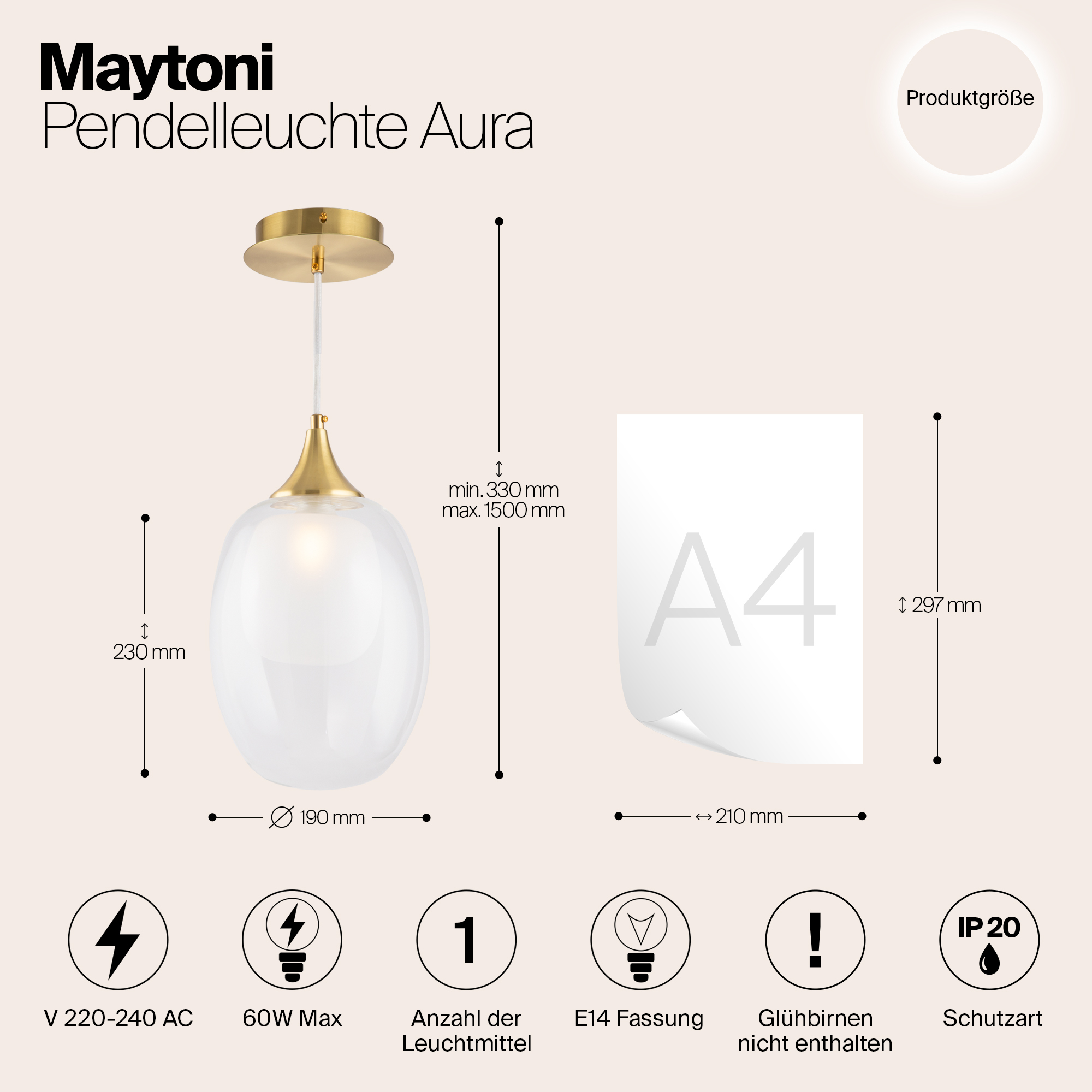 Дополнительная картинка Подвесной светильник Maytoni MOD016PL-01BS