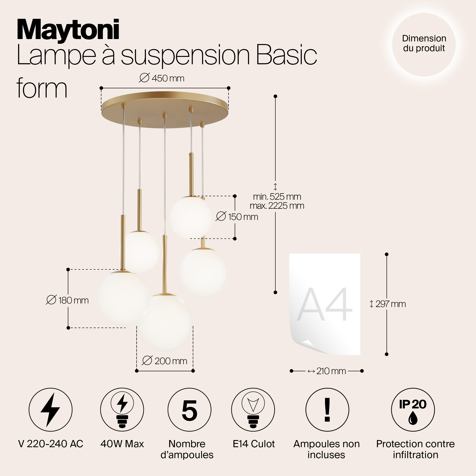 Дополнительная картинка Люстра Maytoni MOD321PL-05G1