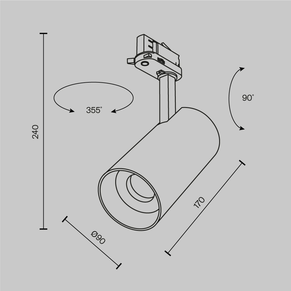 Картинка Трековый светильник Technical TR197-3-40WCCT-M-B