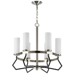 723065 (md21056-6a ) люстра flume 6х40w e14  черный матовый/никель (в комплекте), доставка по Казахстану 