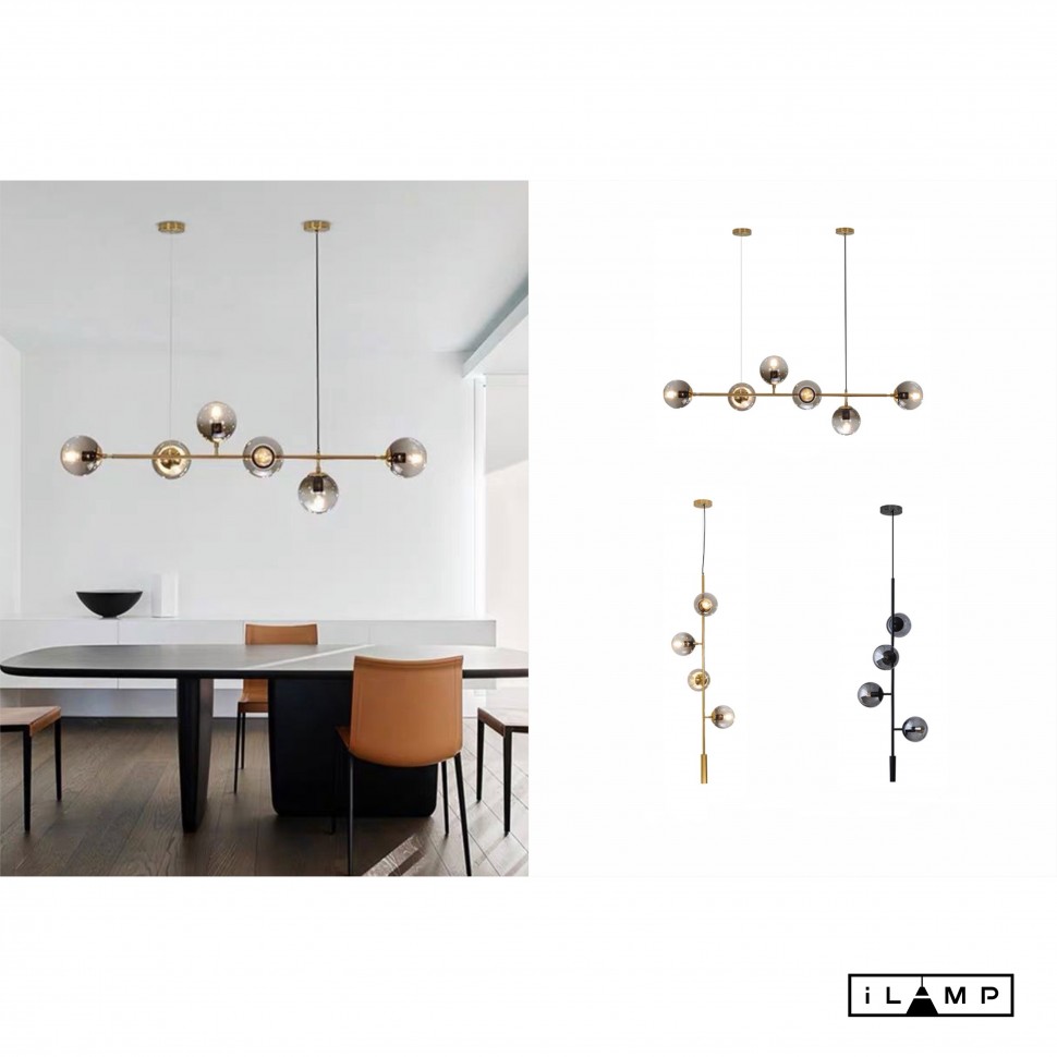 Картинка Подвесной светильник iLamp GOLDEN 9136P/6 GOLD&WHITE