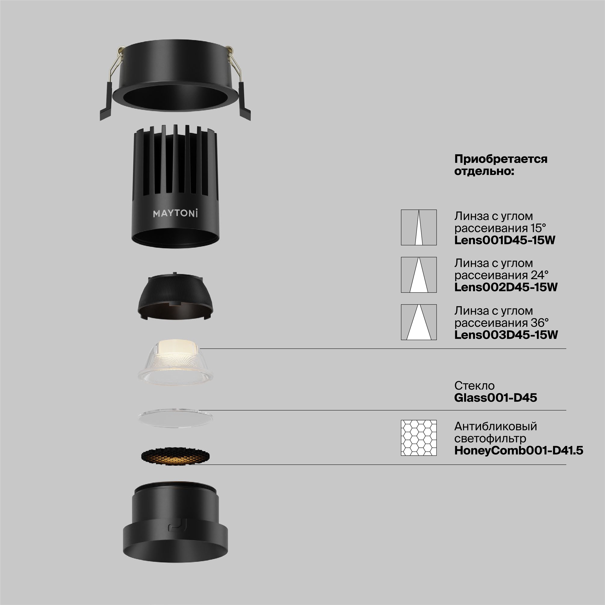Картинка Встраиваемый светильник Technical DL117-15W-2.7K-B