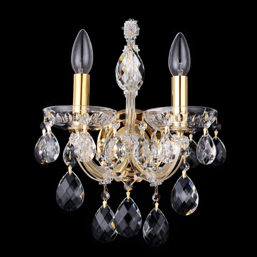 Картинка Бра Crystal Lux ISABEL AP2 GOLD/TRANSPARENT Crystal Lux 2080/402