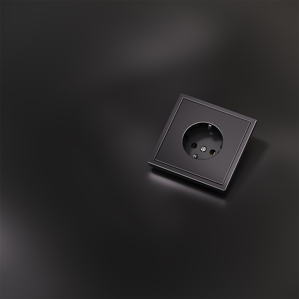 Картинка Накладка для розетки с заземлением, S70 Metal (антрацит)