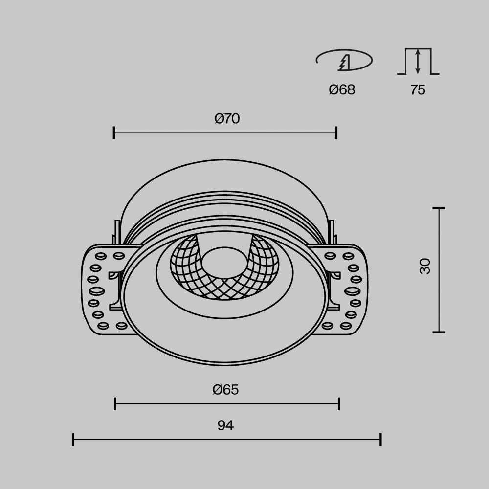 Дополнительная картинка Встраиваемый светильник Technical DL101-GU10-TRS-W