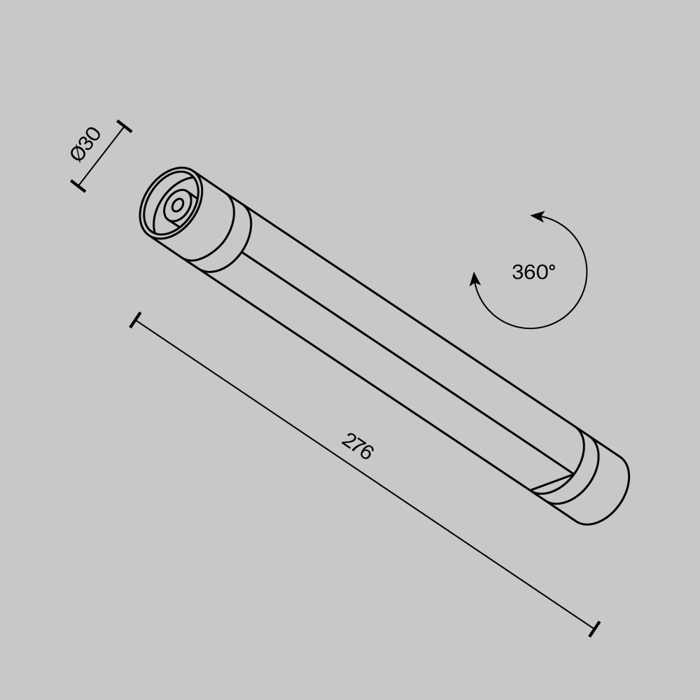 Картинка Светильник Technical C147CL-L300-6W3K-B