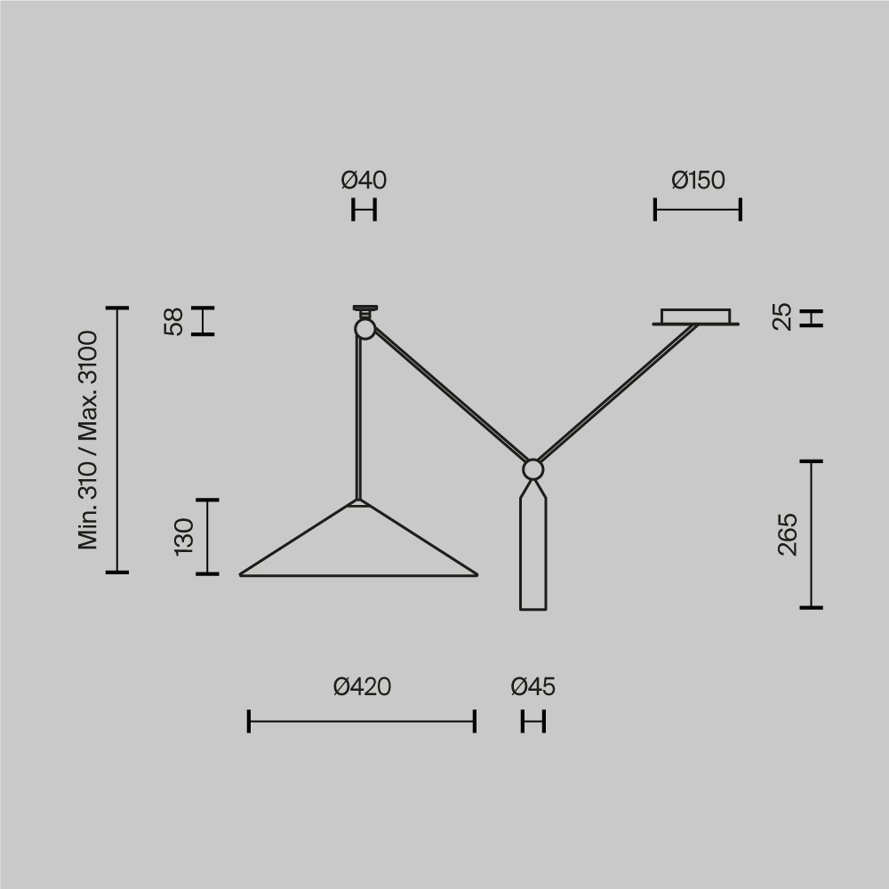 Дополнительная картинка Подвесной светильник Technical P080PL-01B