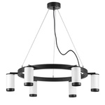 lr01636637 подвесной светильник rullo 6х50w gu10 черный/белый (571016+214436-6+203437-6), доставка по Казахстану 