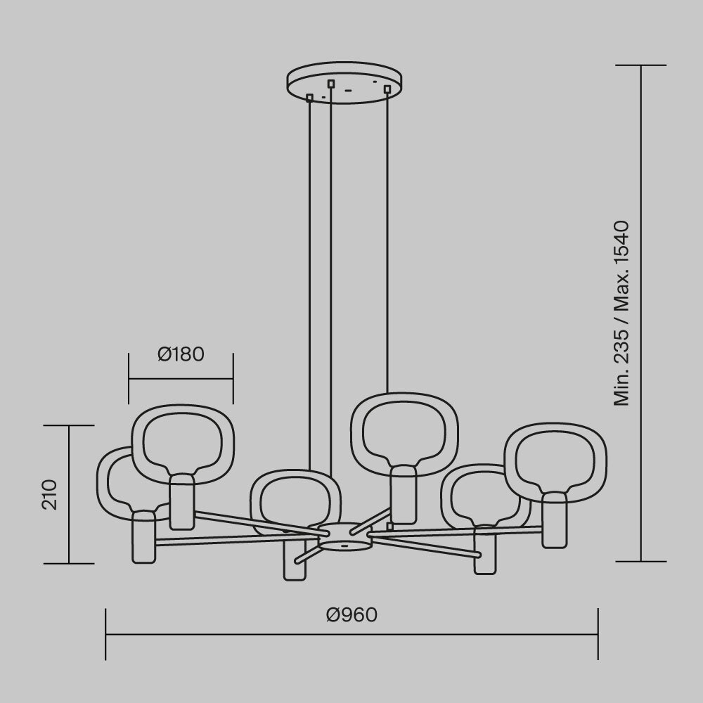 Дополнительная картинка Подвесной светильник Maytoni MOD411PL-06G