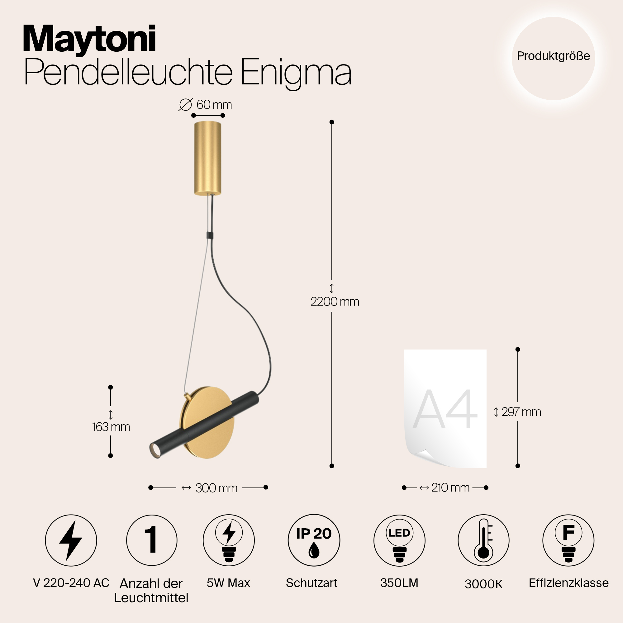 Дополнительная картинка Подвесной светильник Maytoni MOD150PL-L5BS3K