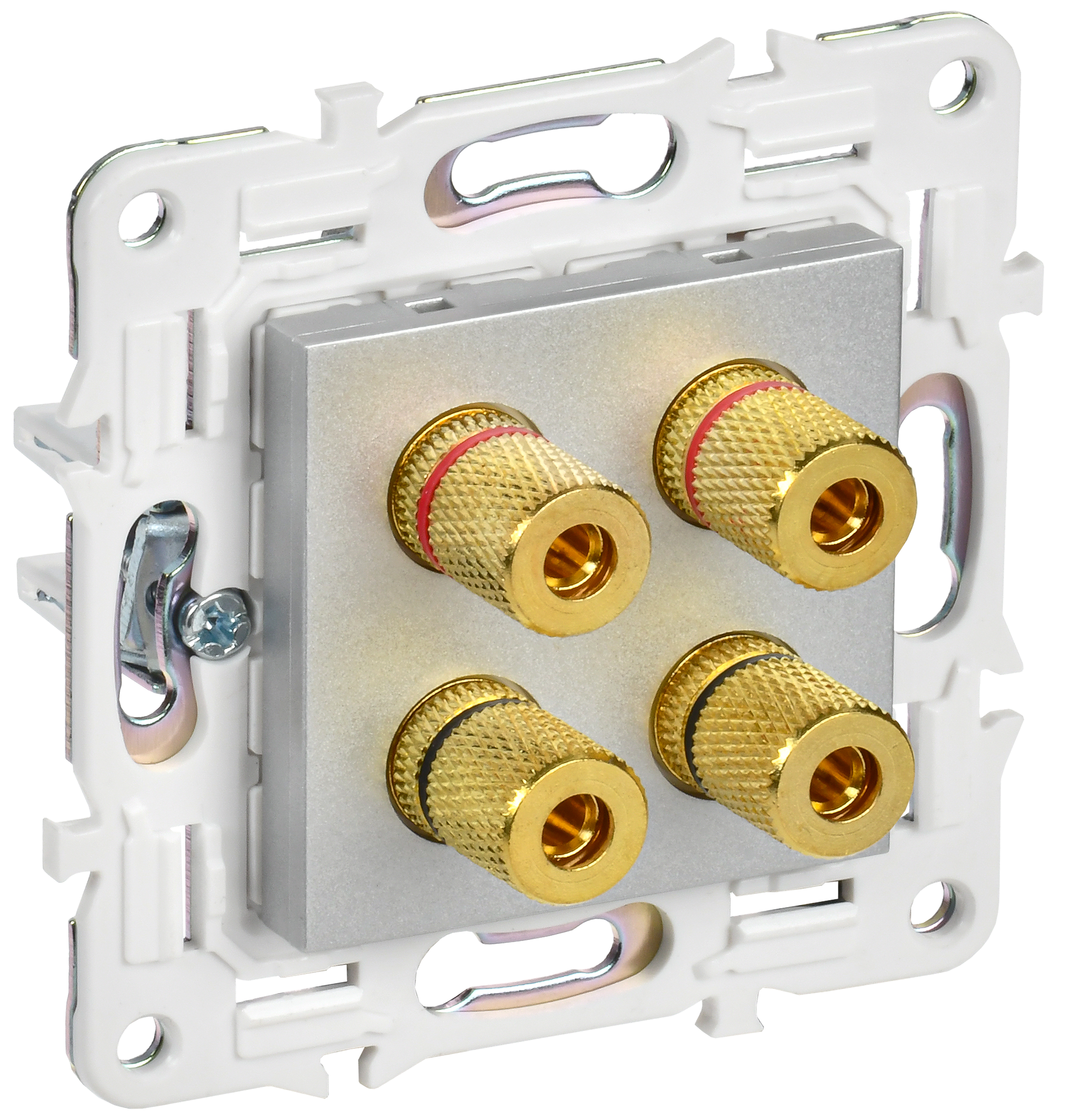 SKANDY Аудиорозетка 4-мест. SK-A01S сереб. IEK