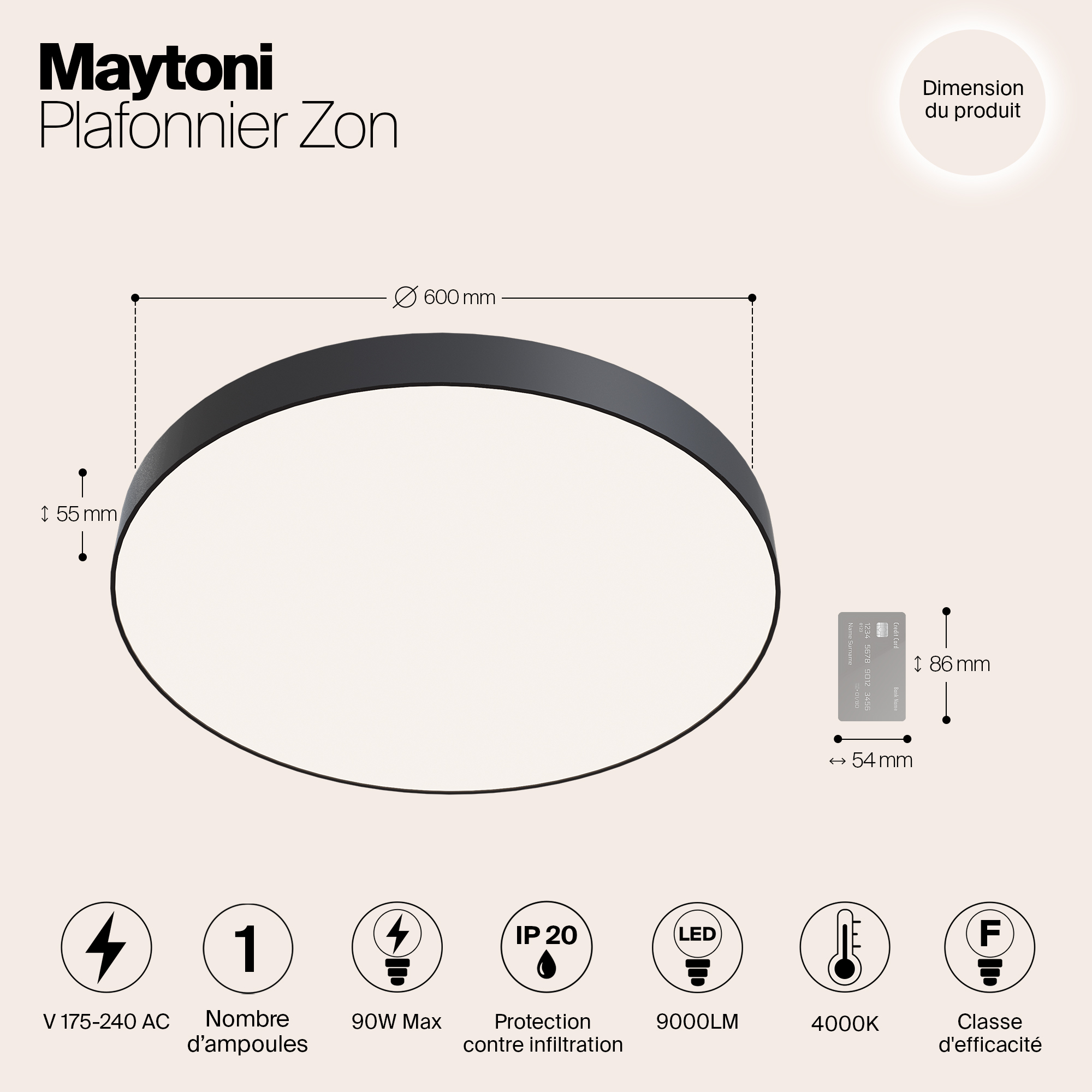 Картинка Потолочный светодиодный светильник Maytoni Zon C032CL-L96B4K