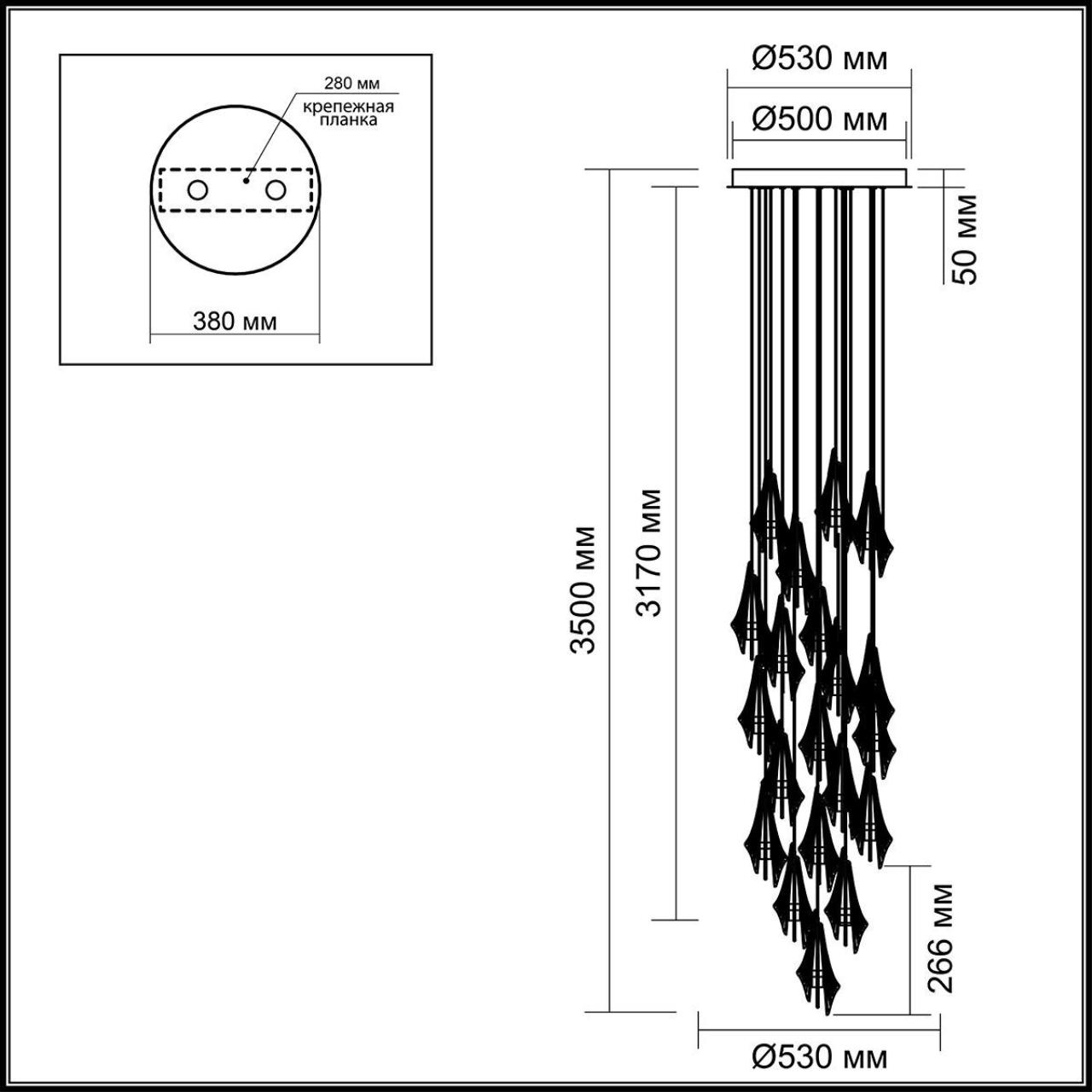 Картинка 5442/137L Odeon Light  Люстра каскадная AFALINA