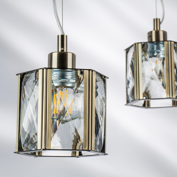 Картинка 722013 Люстра LIMPIO 1х40W E27 БРОНЗА/ПРОЗРАЧНЫЙ