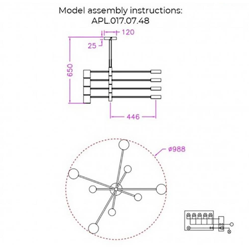 Картинка Подвесная светодиодная люстра Aployt Frania APL.017.07.48
