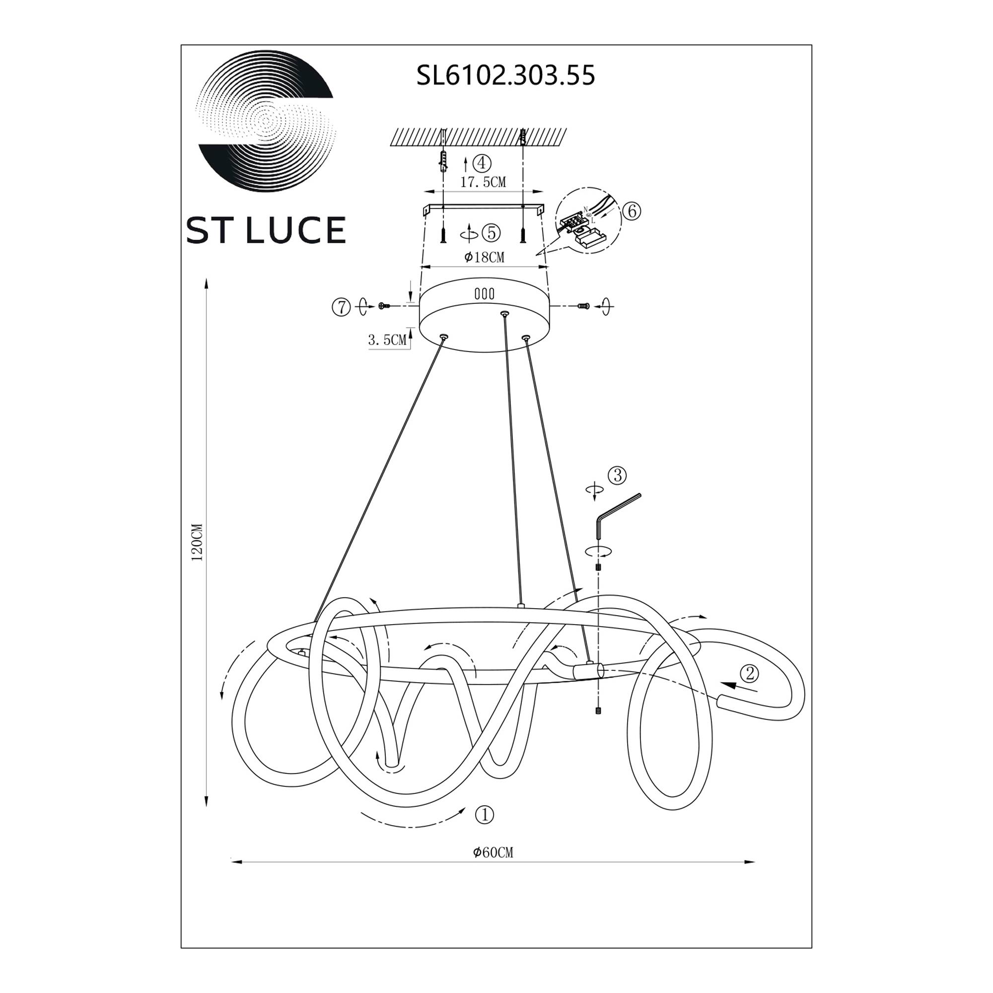 Картинка Подвесной светодиодный светильник ST Luce Sagrato SL6102.303.55