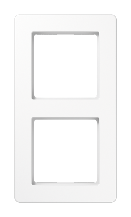 Картинка Рамка для вертикальной и горизонтальной установки  2 поста  термопласт  белый  A FLOW