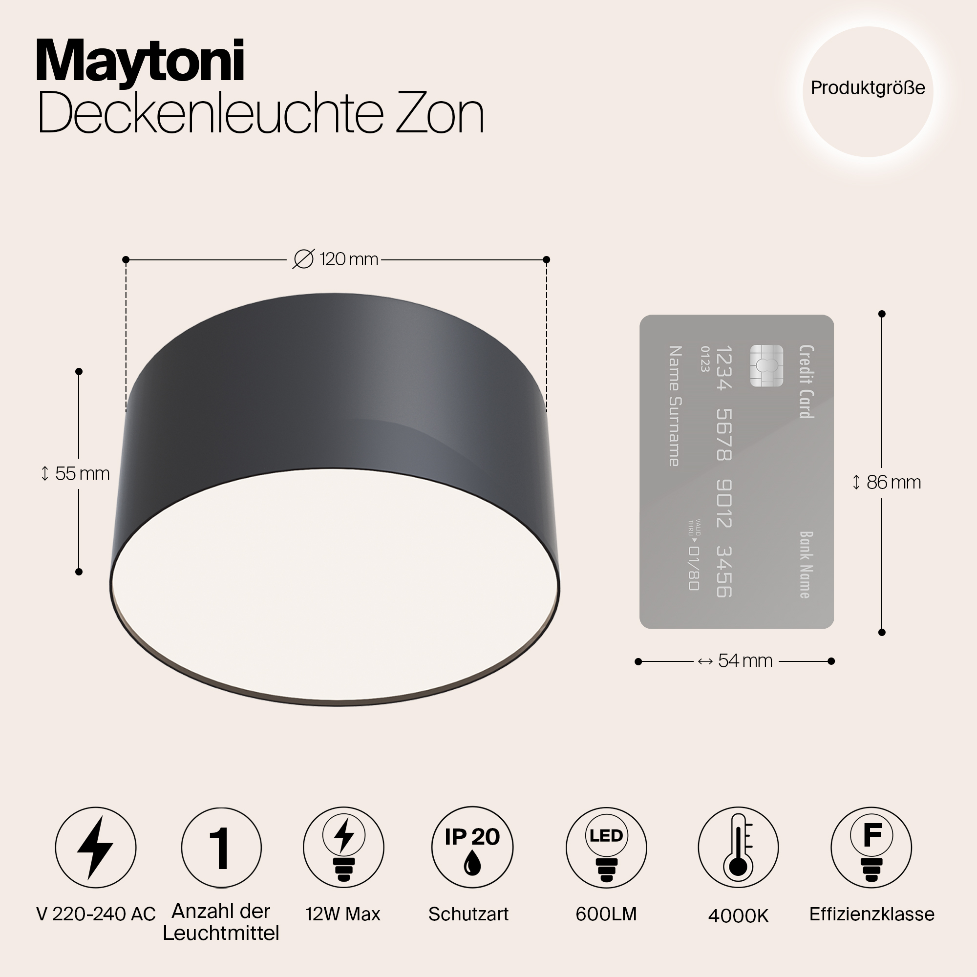 Картинка Потолочный светодиодный светильник Maytoni Zon C032CL-L12B4K