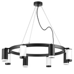 lr01837436476 подвесной светильник rullo 8х50w gu10 черный/белый (571018+214437-4+214436-4+203437-4+203436-4), доставка по Казахстану 