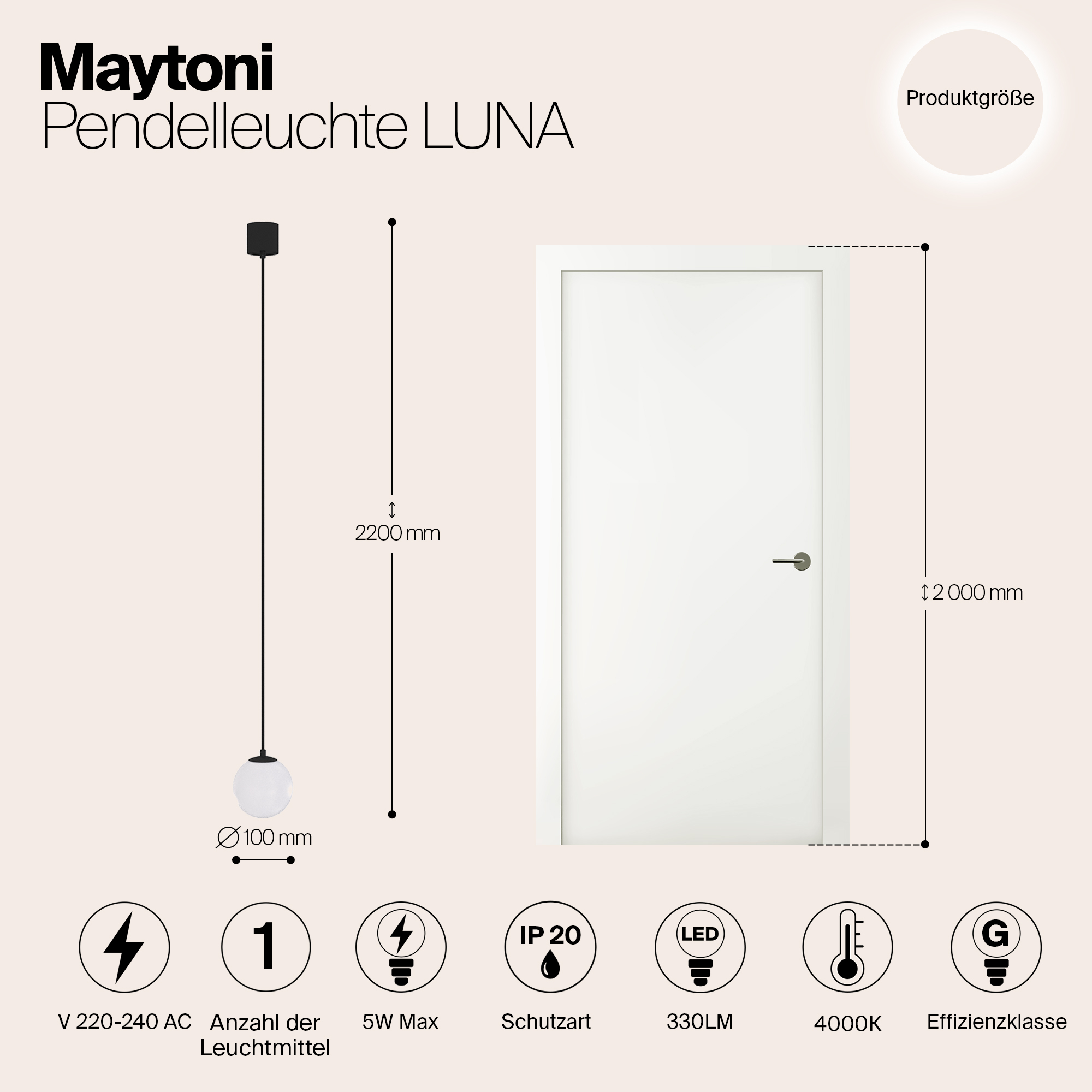 Дополнительная картинка Подвесной светильник Technical P039PL-5W4K-10-B