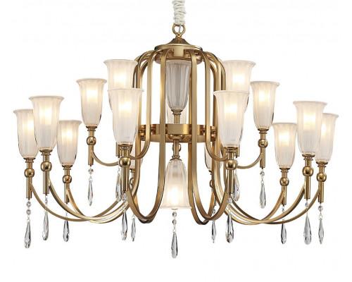 Дополнительная картинка NEWPORT 4800 4810+6/C , Люстра, French gold Clear crystal Matt white glass D90*H74 cm E14 16*60W