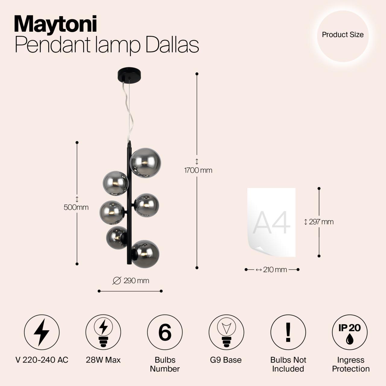 Дополнительная картинка Подвесной светильник Maytoni MOD545PL-06B
