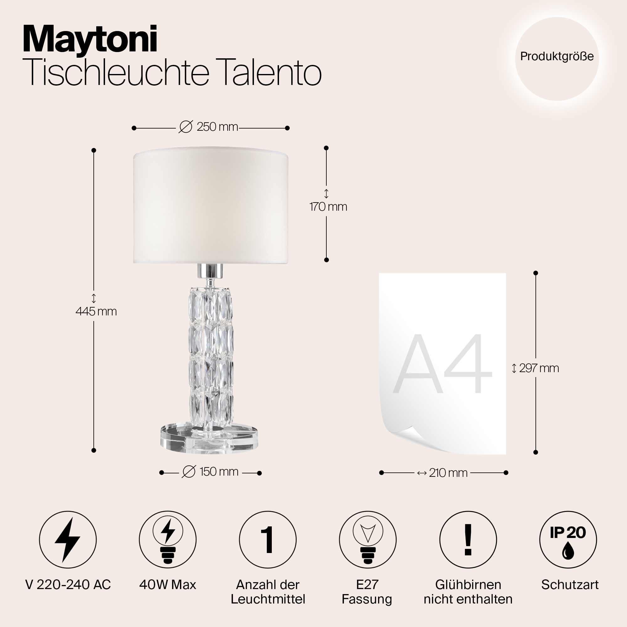 Дополнительная картинка Настольная лампа Maytoni Talento DIA008TL-01CH