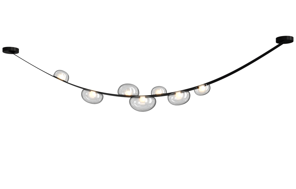 Подвесные Светильник подвесной Crystal Lux BOSQUE SP7 L3000 BLACK/TRANSPARENT Crystal Lux 0270/207, доставка по Казахстану 