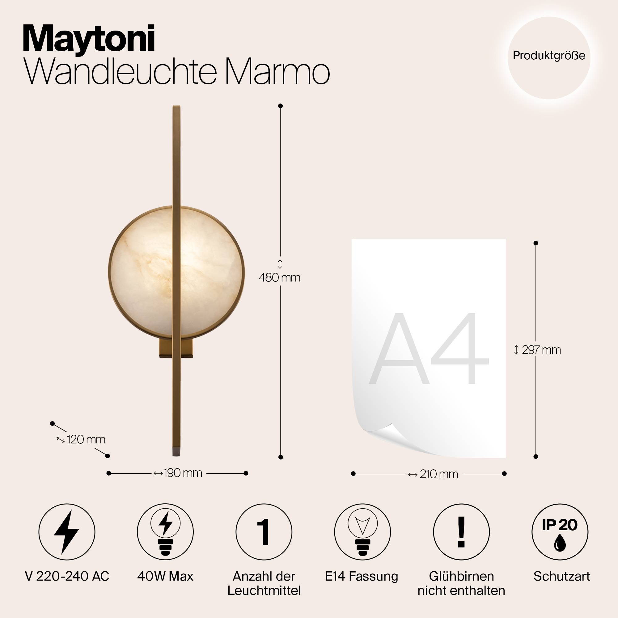 Дополнительная картинка Настенный светильник (бра) Maytoni MOD099WL-01G