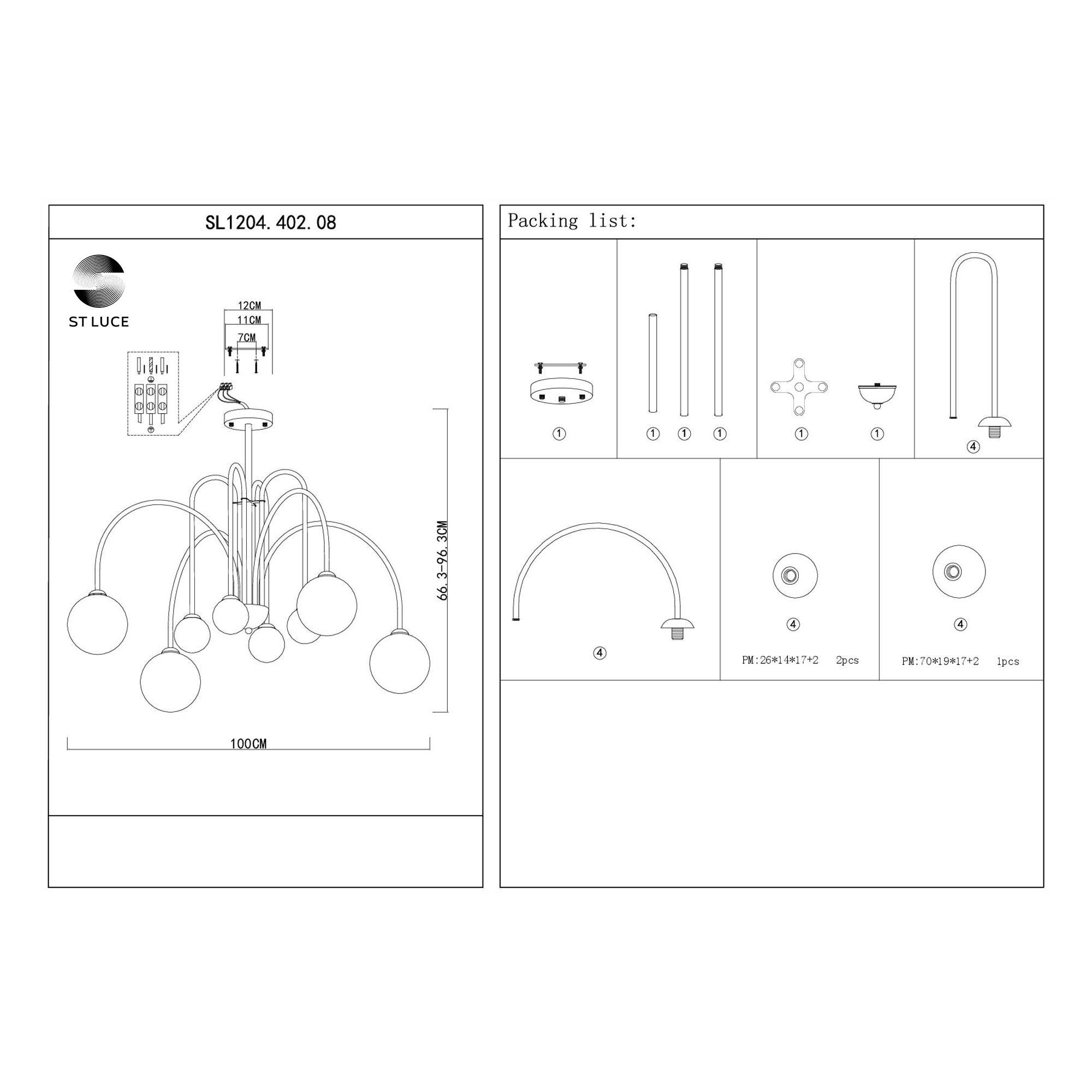 Картинка Потолочная люстра ST Luce Jineto SL1204.402.08