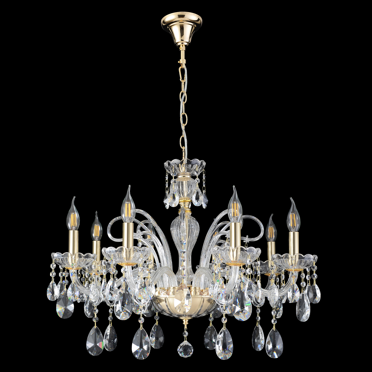 люстра crystal lux monica sp8 gold crystal lux 2502/308, доставка по Казахстану 