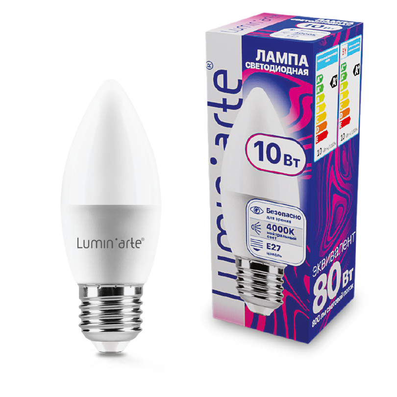 Картинка Светодиодная лампа Wolta LSTD-C37-10W4KE27