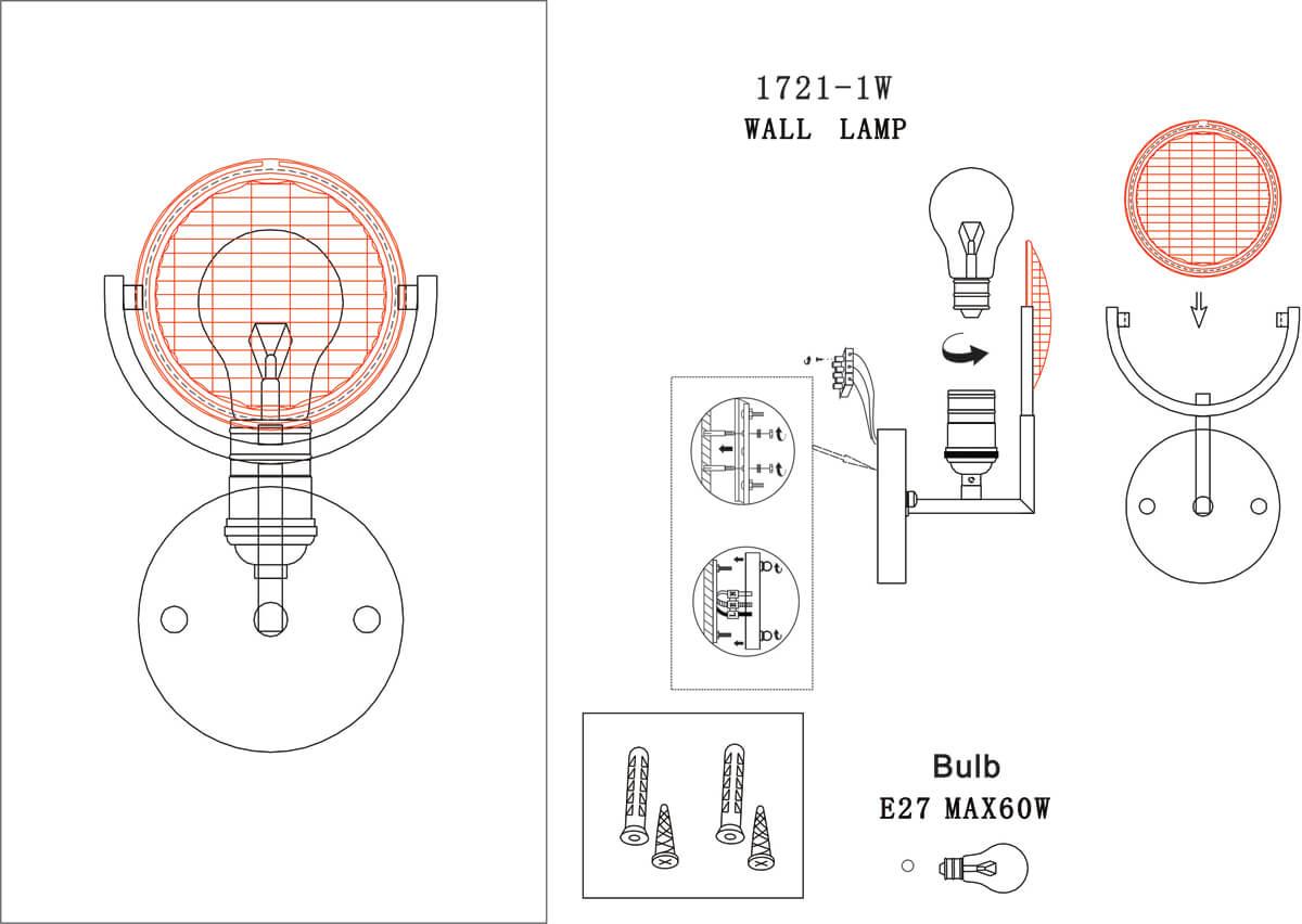 Картинка Настенный светильник Favourite Fara 1721-1W