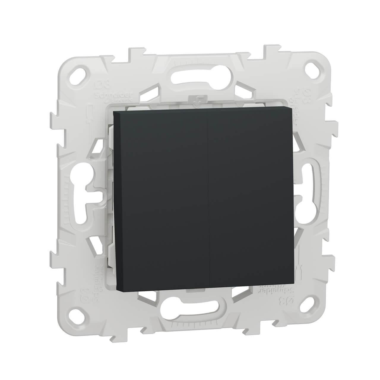Переключатель двухклавишный Schneider Electric Unica New NU521354
