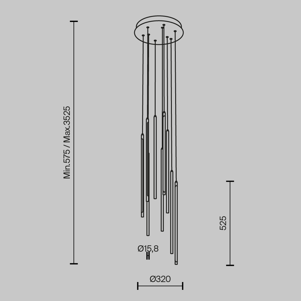 Дополнительная картинка Подвесной светильник Maytoni MOD236PL-L54B3K