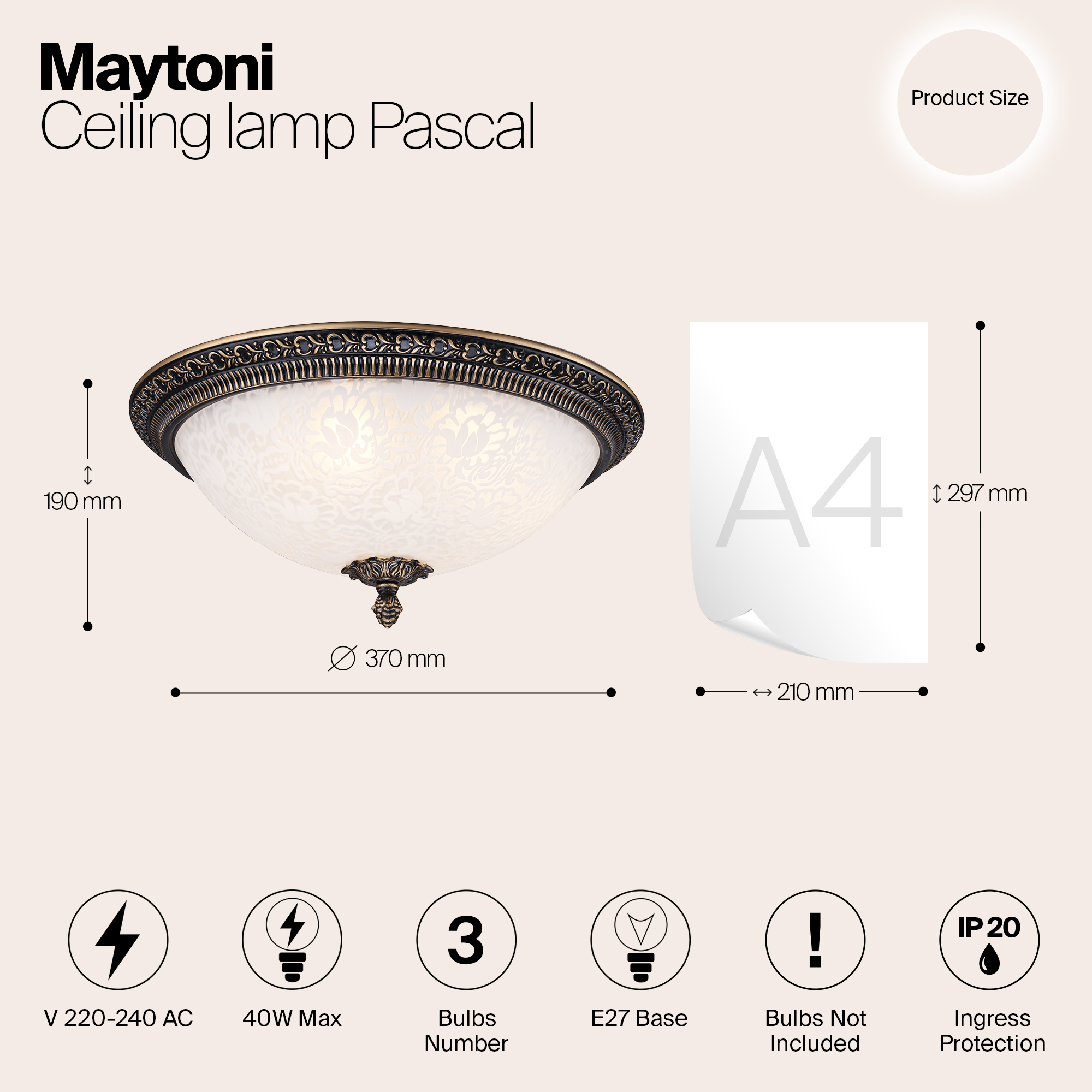 Дополнительная картинка Потолочный светильник Maytoni Pascal C908-CL-03-R