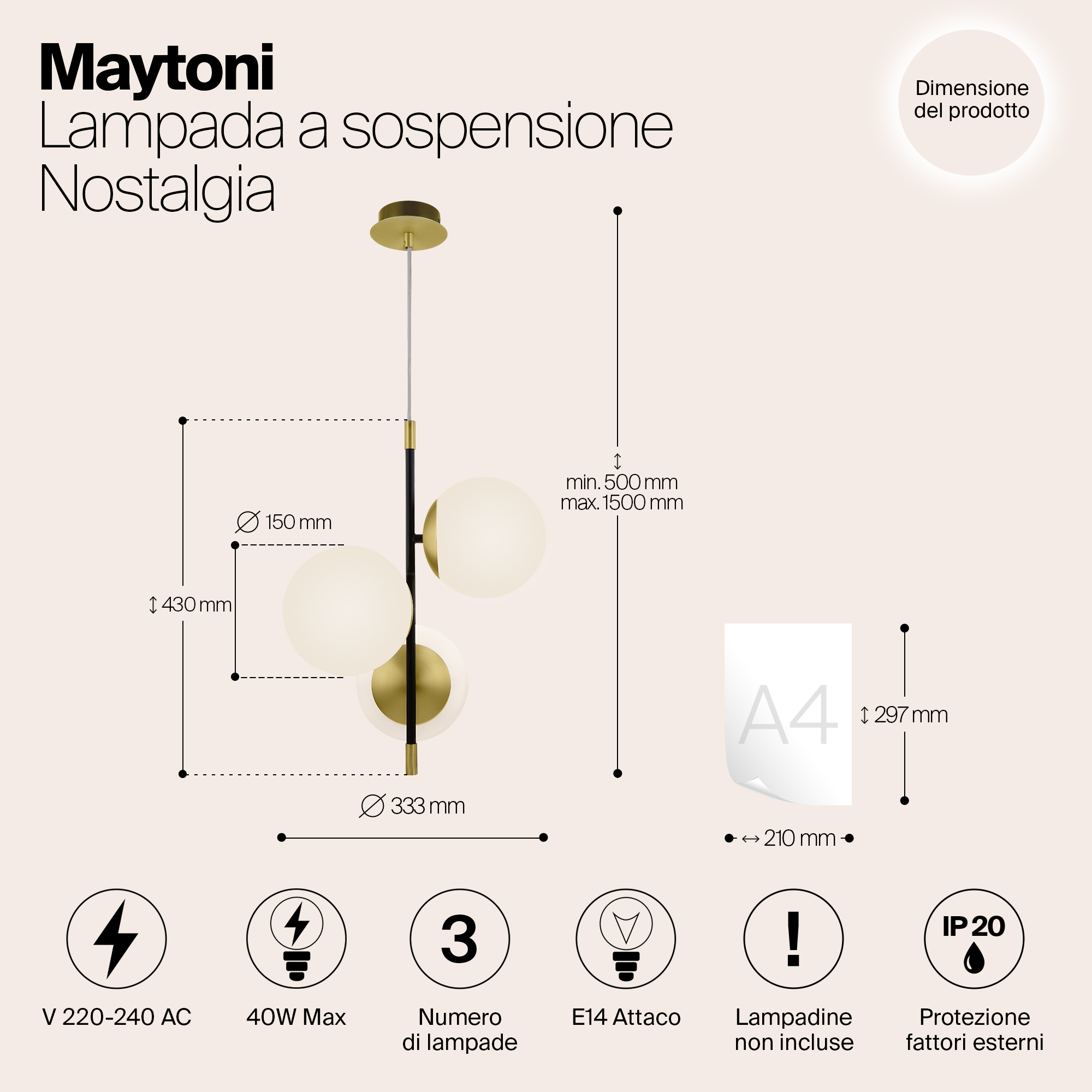 Дополнительная картинка Подвесной светильник Maytoni Nostalgia MOD048PL-03G