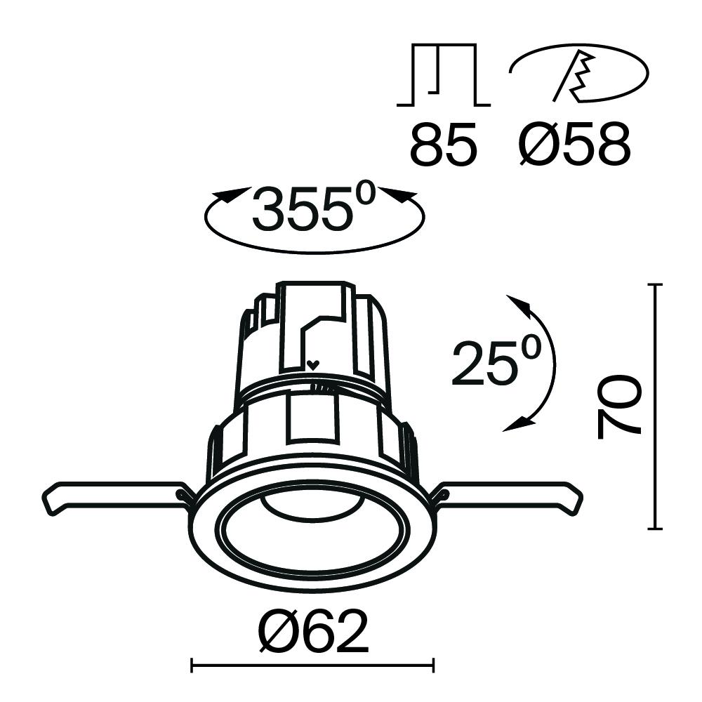 Дополнительная картинка Встраиваемый светильник Technical DL057-7W3K-W