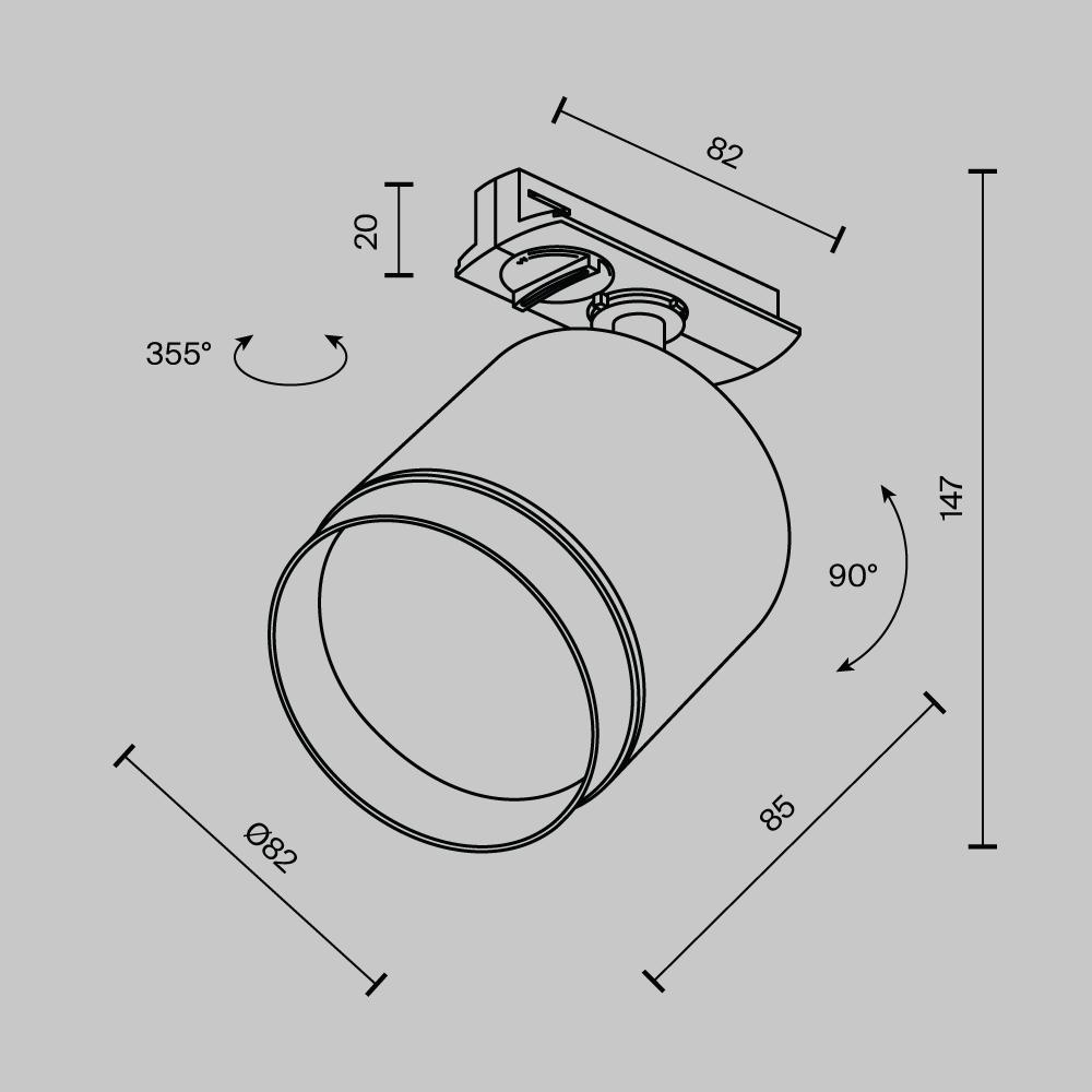 Дополнительная картинка Трековый светильник Technical TR088-1-GX53-MG