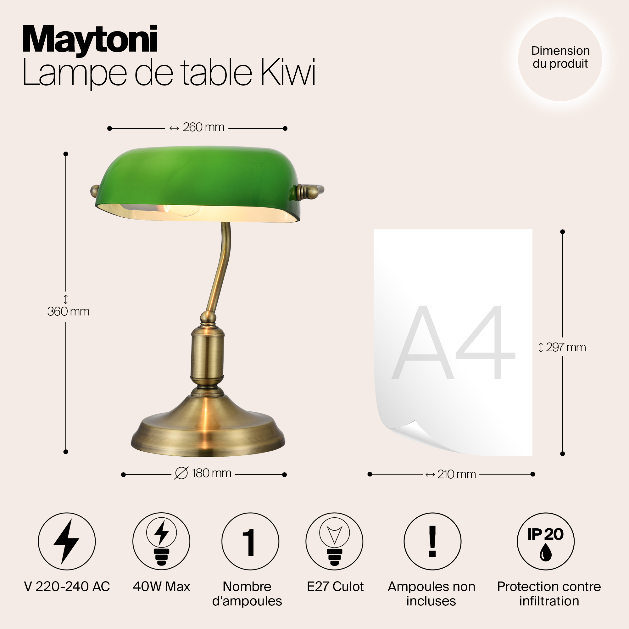 Картинка Настольная лампа Maytoni Kiwi Z153-TL-01-BS