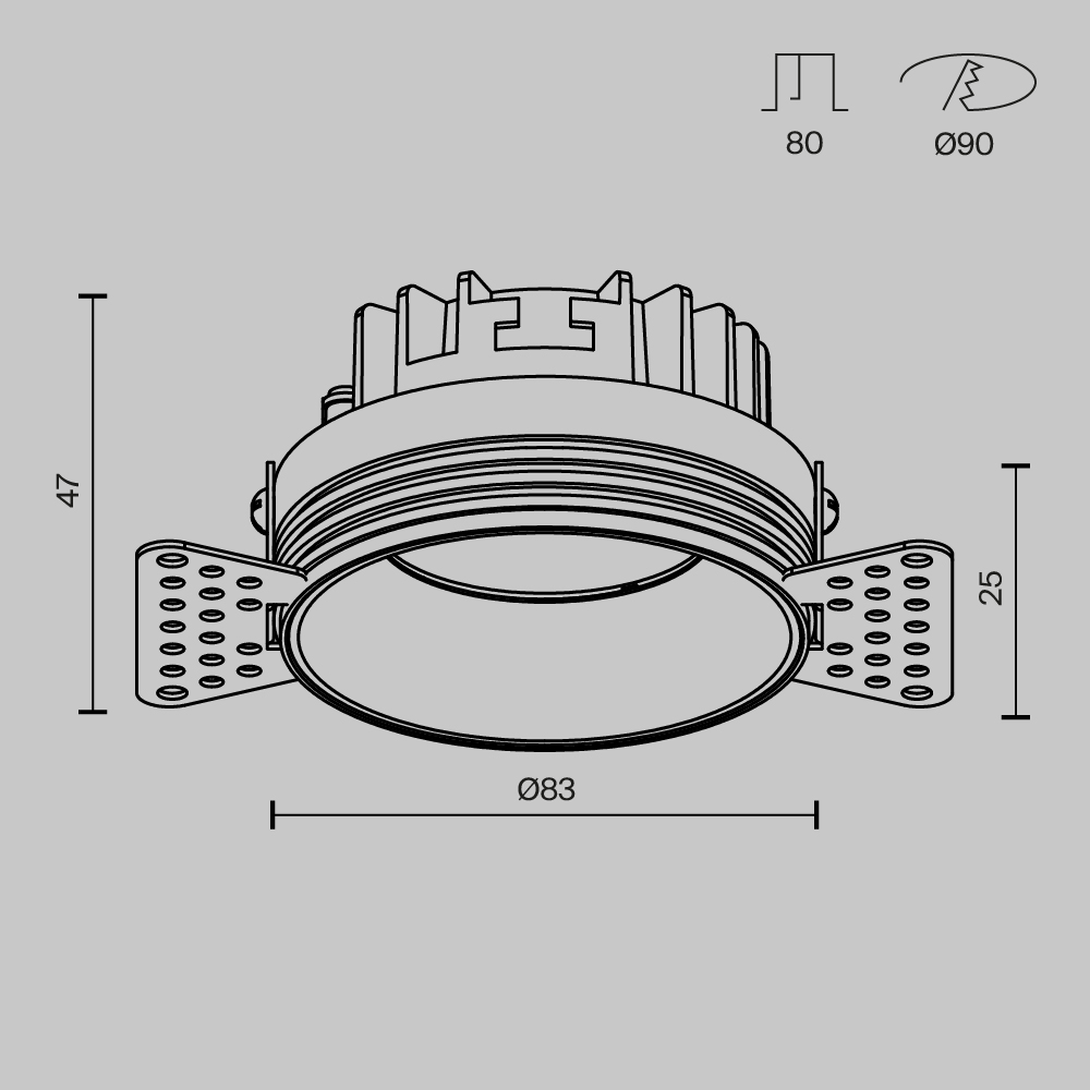 Картинка Встраиваемый светильник Technical DL055-8W3-4-6K-TRS-W