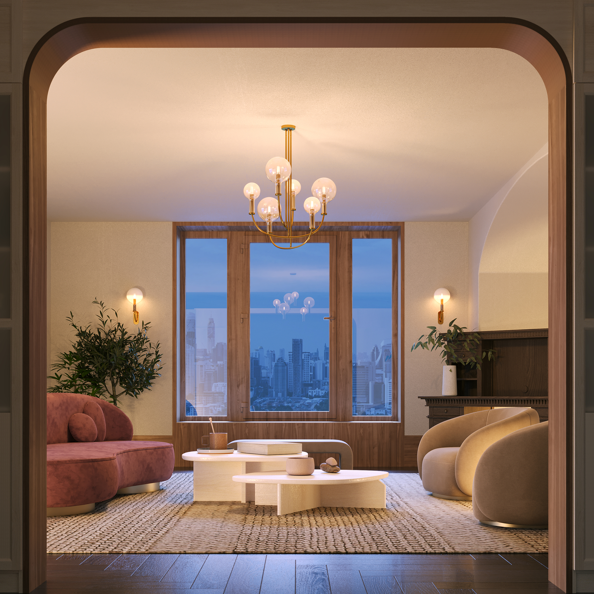 Дополнительная картинка Подвесной светильник Maytoni MOD333PL-06BS1