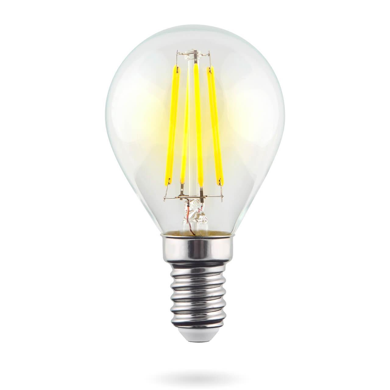 Дополнительная картинка Лампа светодиодная филаментная Voltega E14 6W 4000К прозрачная VG10-G1E14cold6W-F 7022