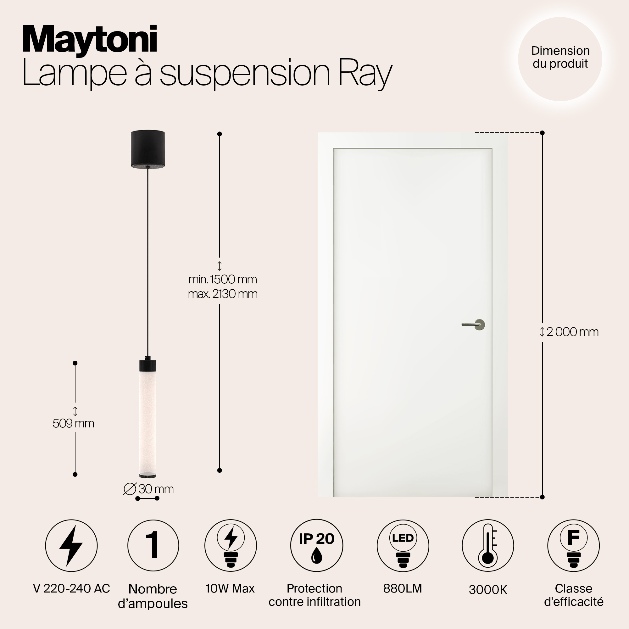 Дополнительная картинка Подвесной светильник Technical P022PL-L10B